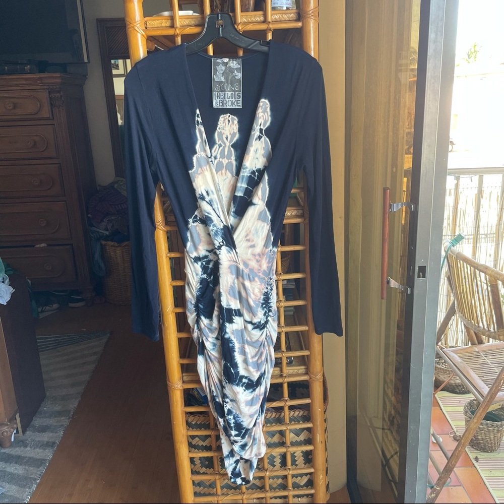 Young, fabulous and broke long sleeve dress